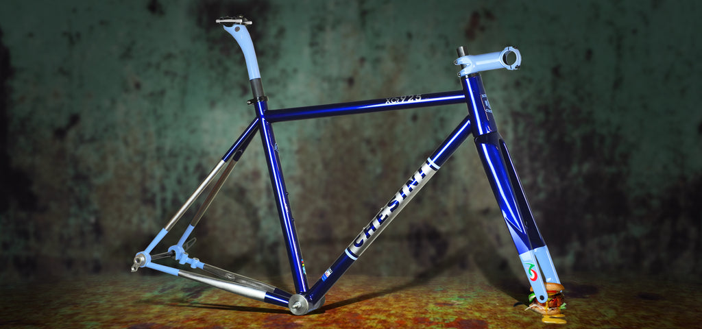 custom paint bike frame blue