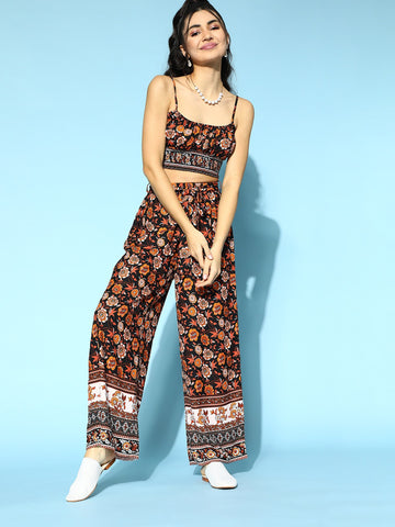 Floral Print Multicolor Short Jumpsuit For Girls and Women at Rs