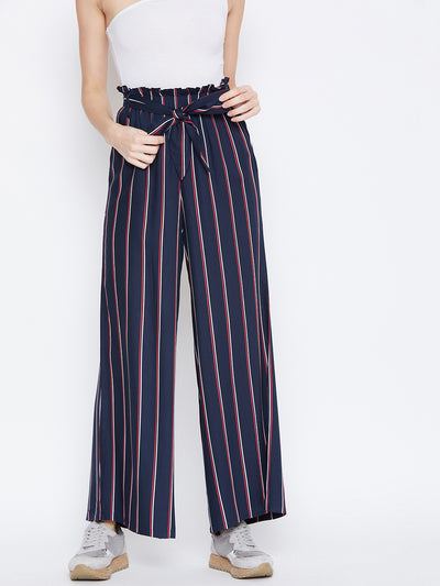 striped parallel pants