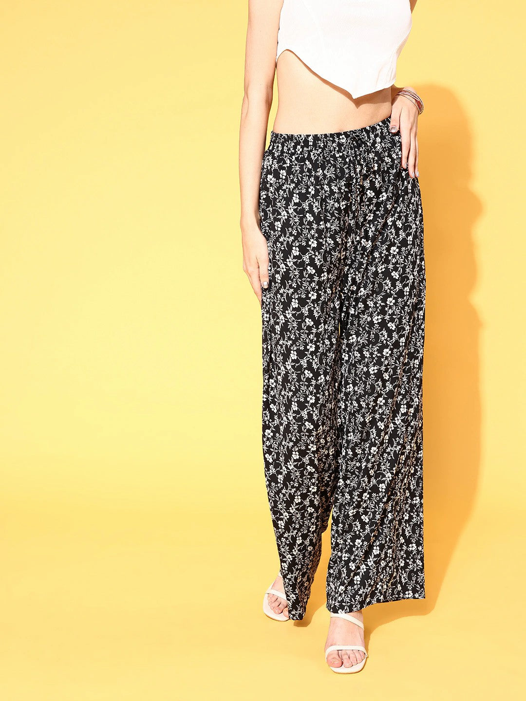 Plus size floral on sale trousers