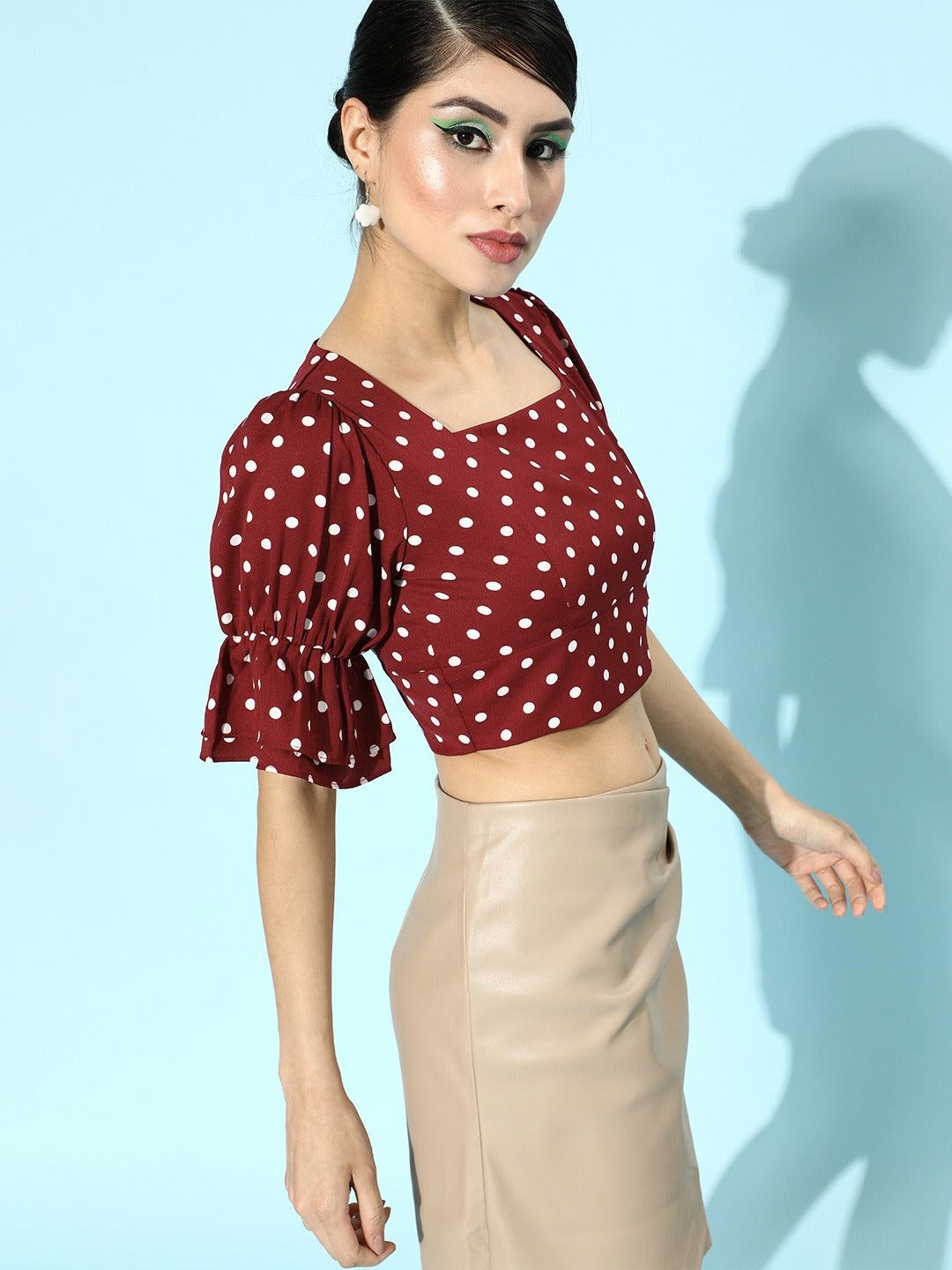 Revival Crop Top (Polka Dots), S & XL Only, FUNFIT