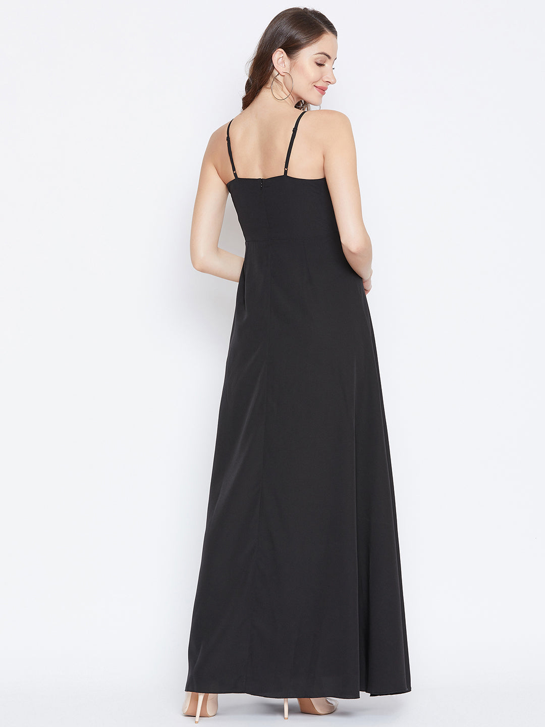 solid black maxi dress