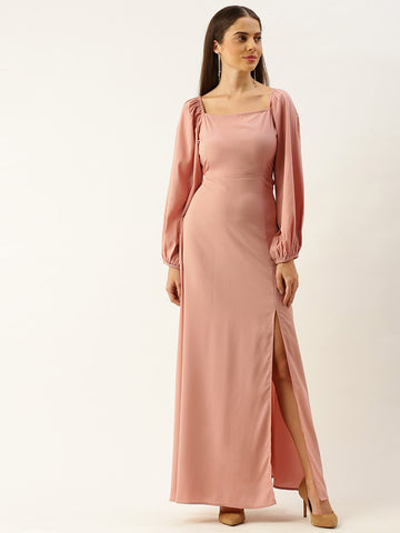 Berrylush Women Plus Size Orange Floral Printed V-Neck Sleeveless Crepe  Thigh-High Slit Fit & Flare Wrap Maxi Dress