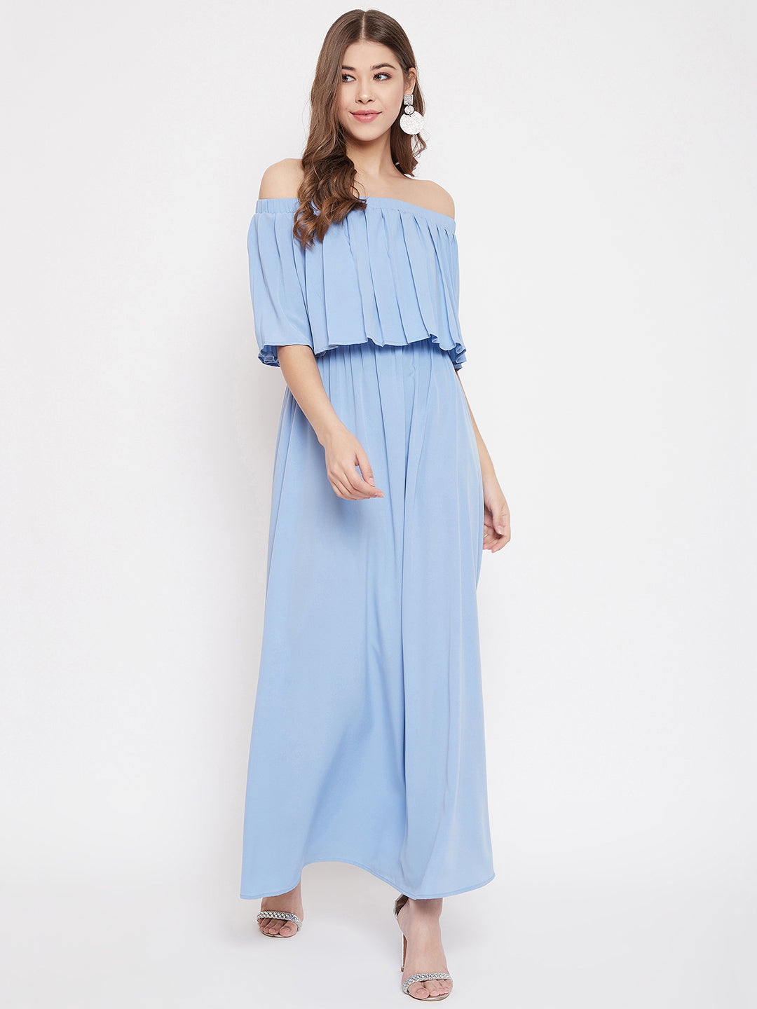 Ba&sh Ollie Crepe Maxi Dress in Midnight Blue Size 3/L