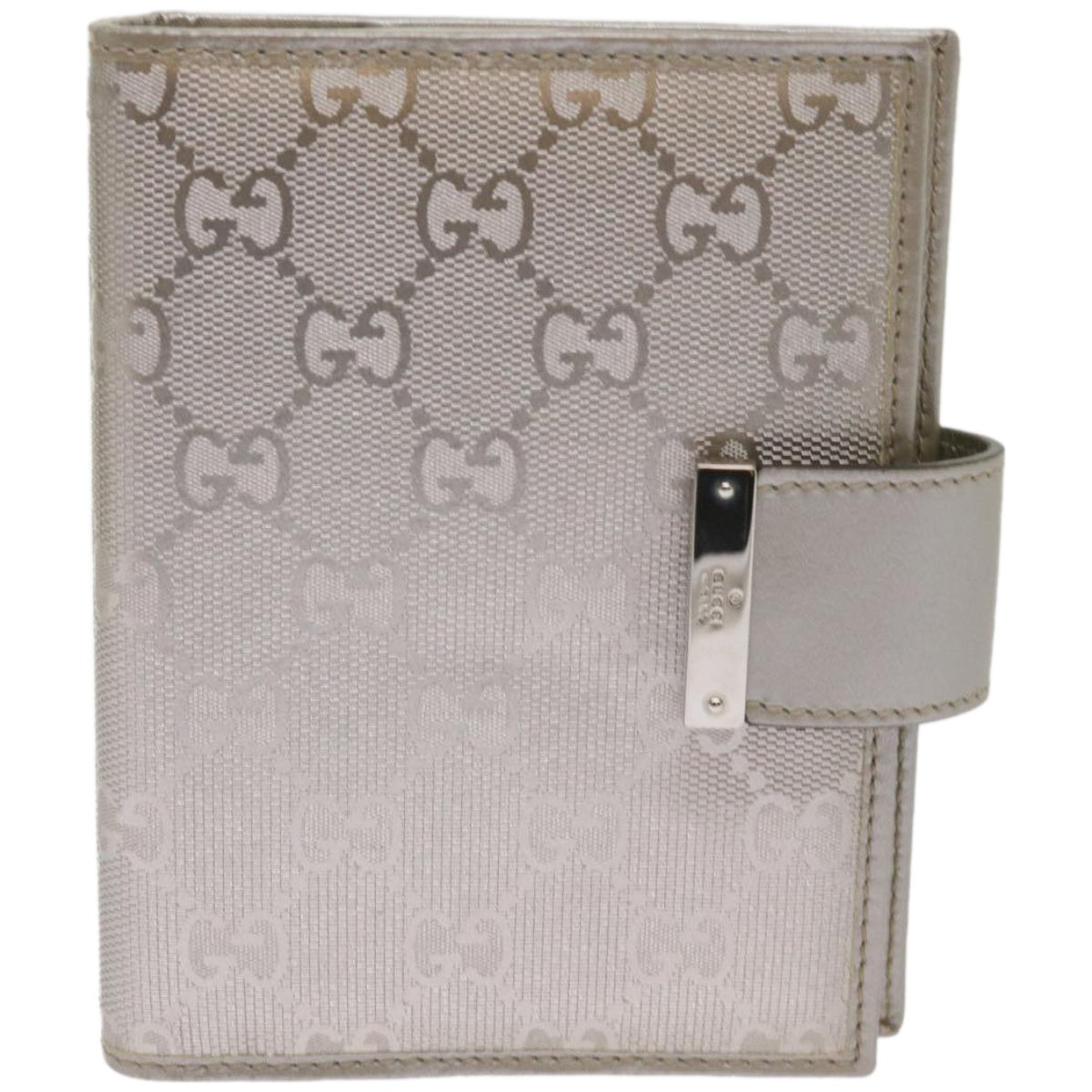 Shop Gucci Gg Pattern Silver Canvas Wallet  ()