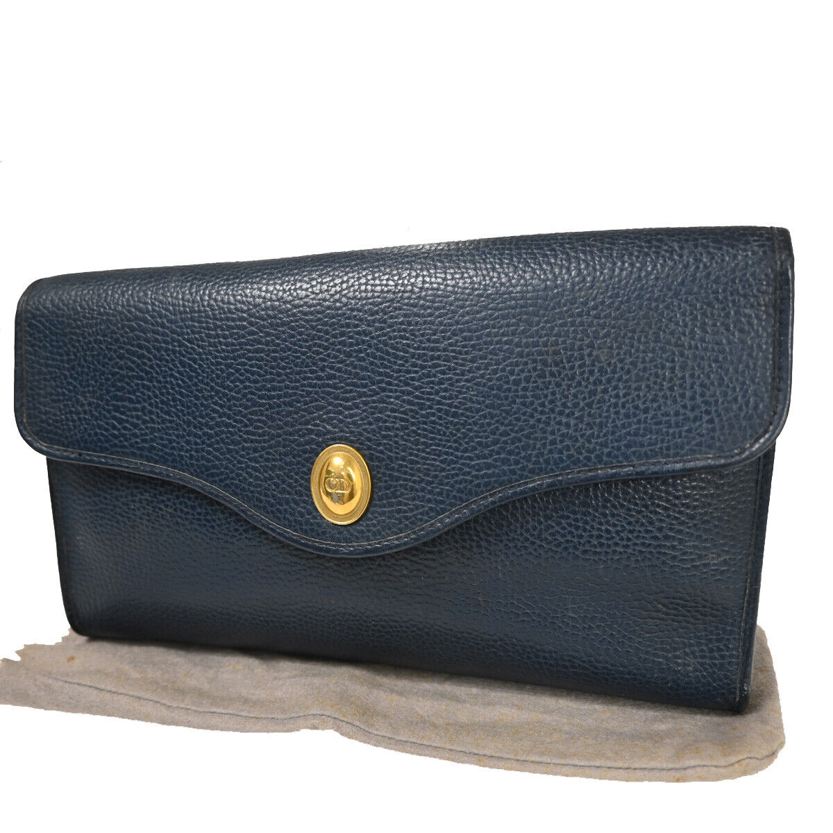 Shop Dior Navy Leather Clutch Bag ()