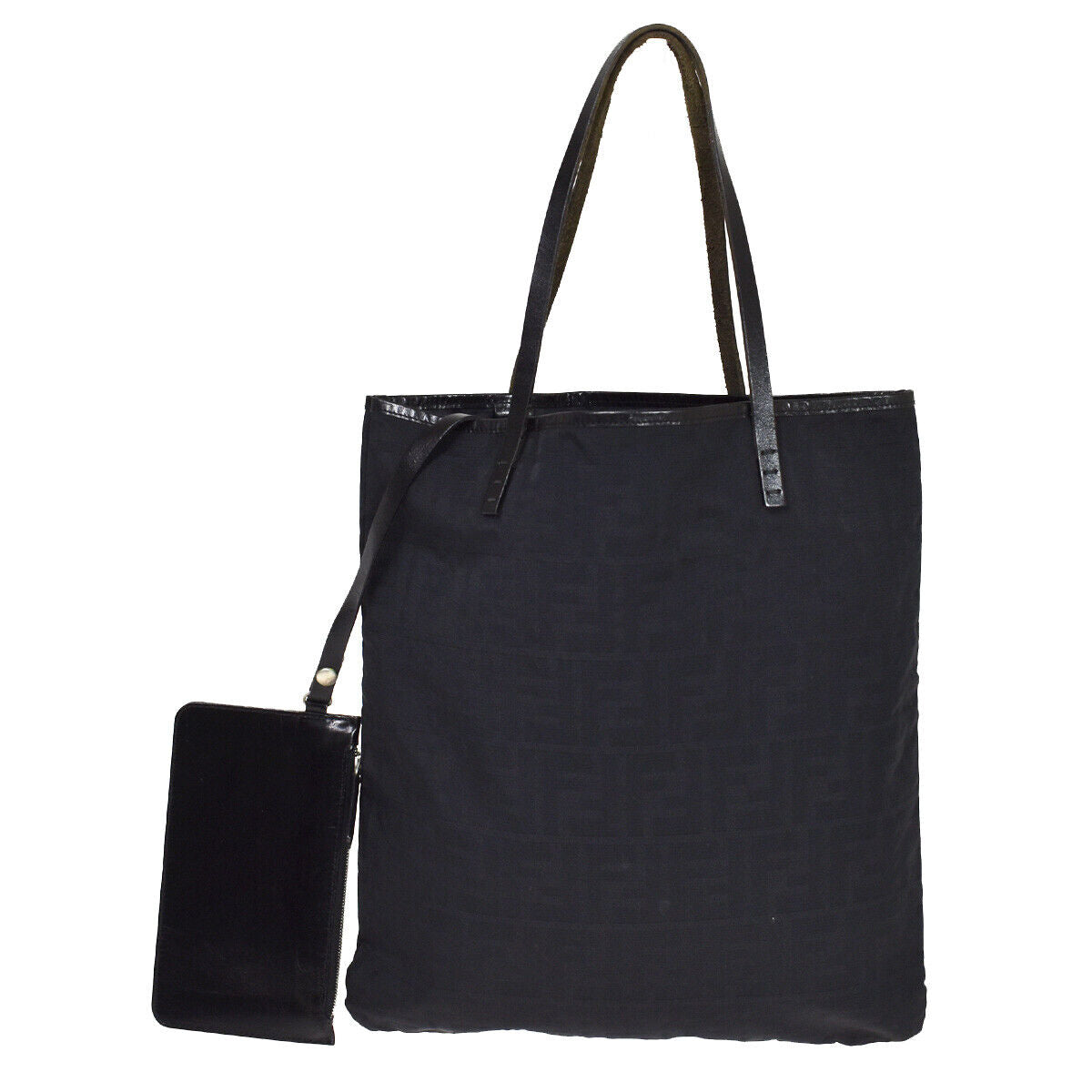 Shop Fendi Zucca Black Synthetic Tote Bag ()