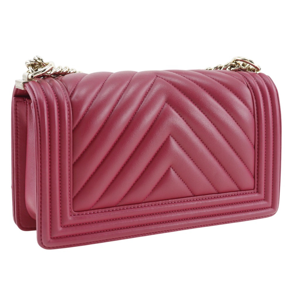 Pre-owned Chanel Boy Pink Leather Shoulder Bag ()