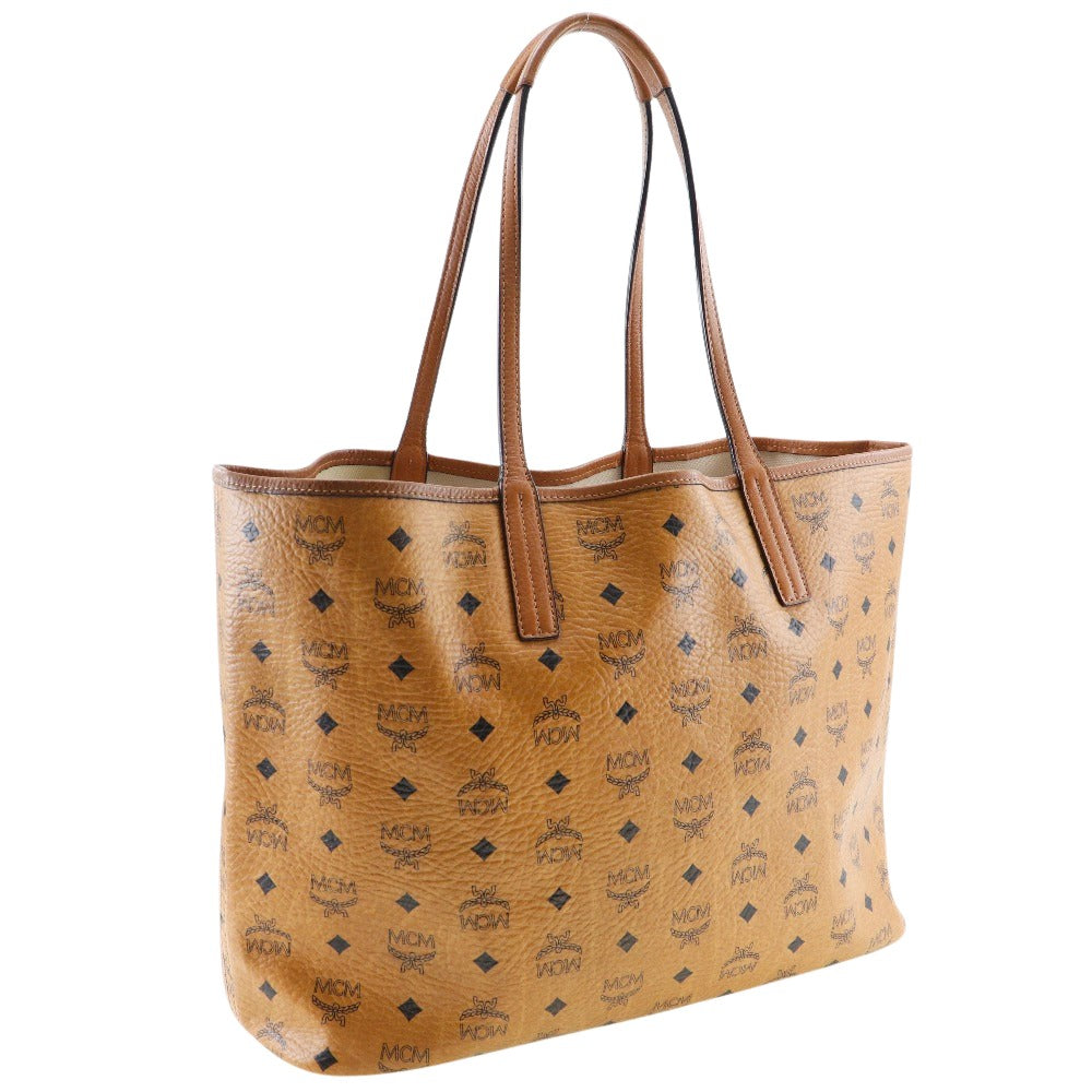 Shop Mcm Visetos Brown Canvas Tote Bag ()
