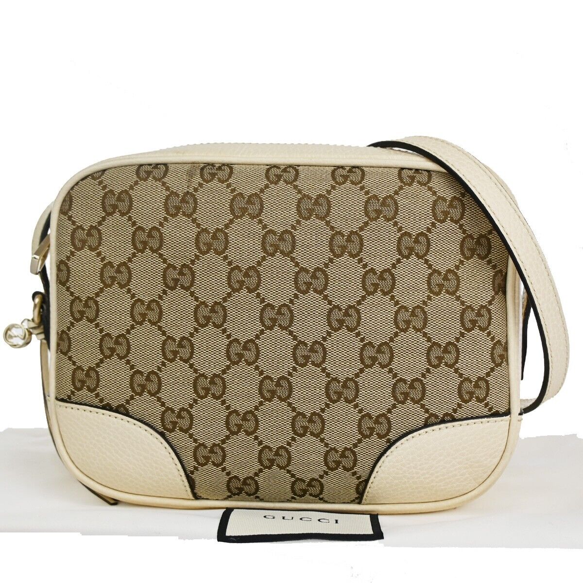 Gucci Bree Beige Canvas Shoulder Bag () In Brown
