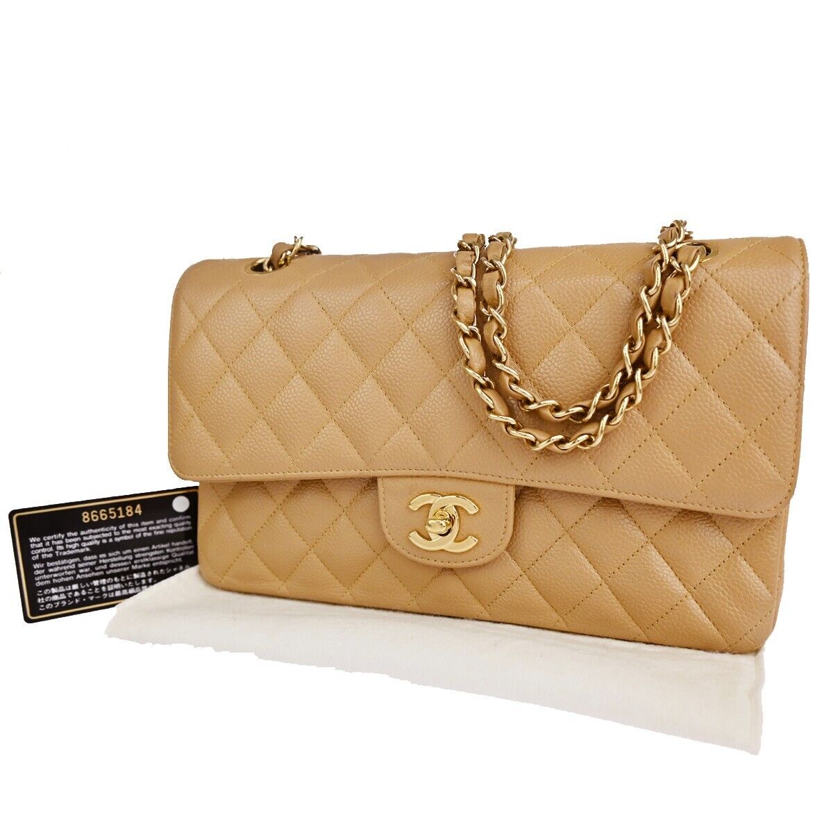 Pre-owned Chanel Matelassé Beige Calfskin Shoulder Bag ()