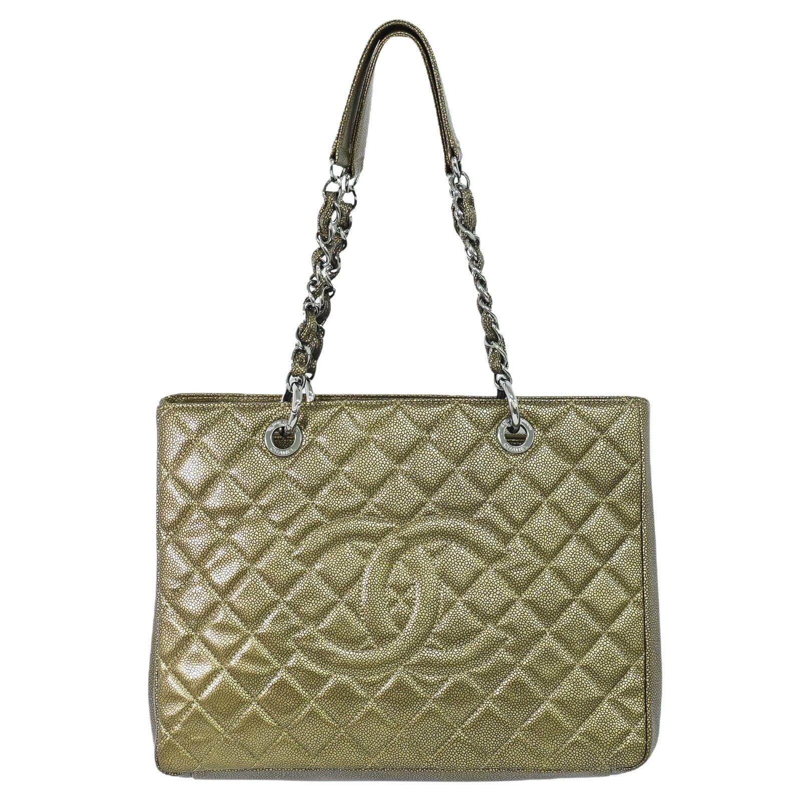 Pre-owned Chanel Grand Shopping Gold Leather Tote Bag ()
