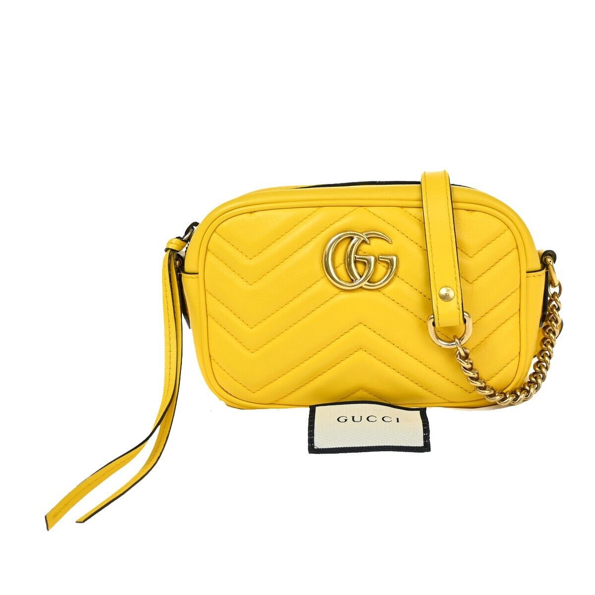 Gucci Marmont Yellow Leather Shoulder Bag ()