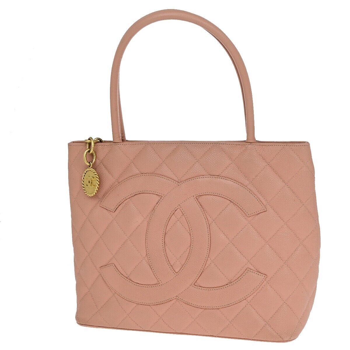 Pre-owned Chanel Médaillon Pink Leather Tote Bag ()
