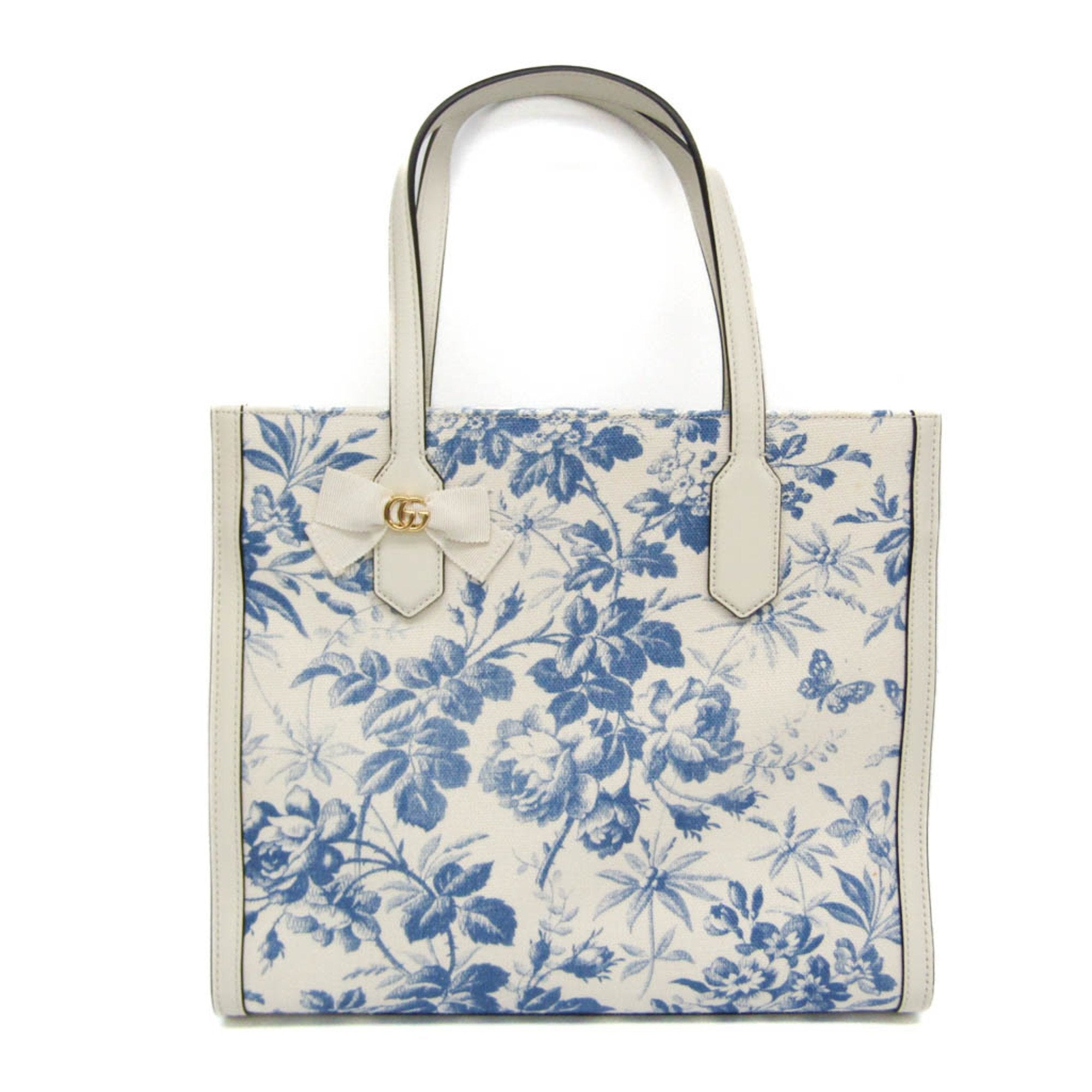 image of Gucci Herbarium Blue Canvas Tote Bag (Pre-Owned)