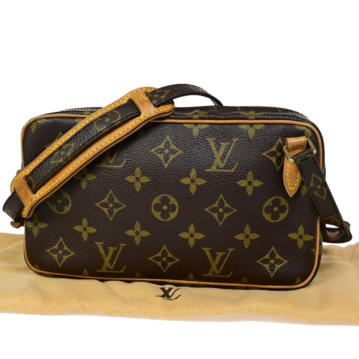 Pre-owned Louis Vuitton Marly Brown Canvas Shoulder Bag ()