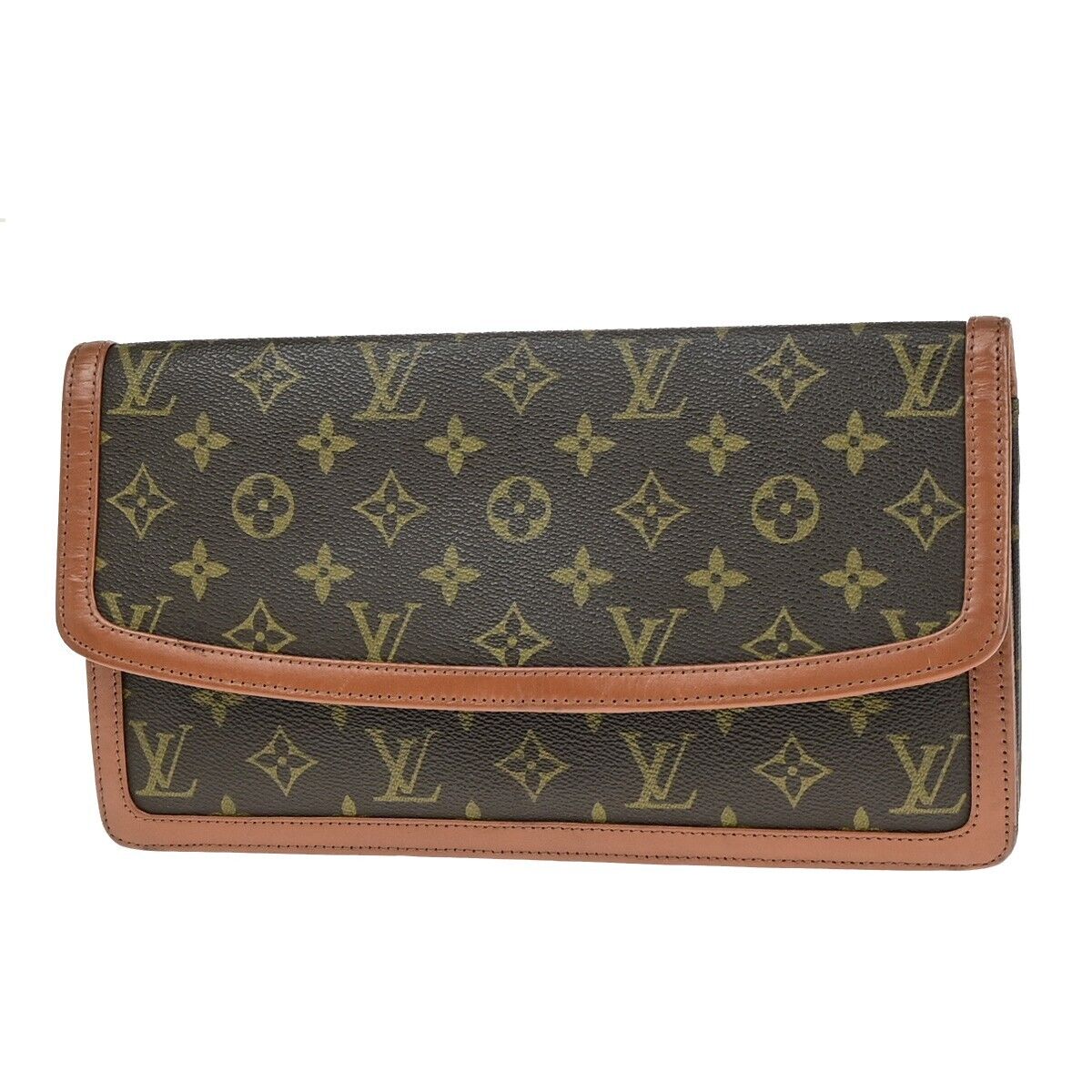 Pre-owned Louis Vuitton Pochette Dame Brown Canvas Clutch Bag ()