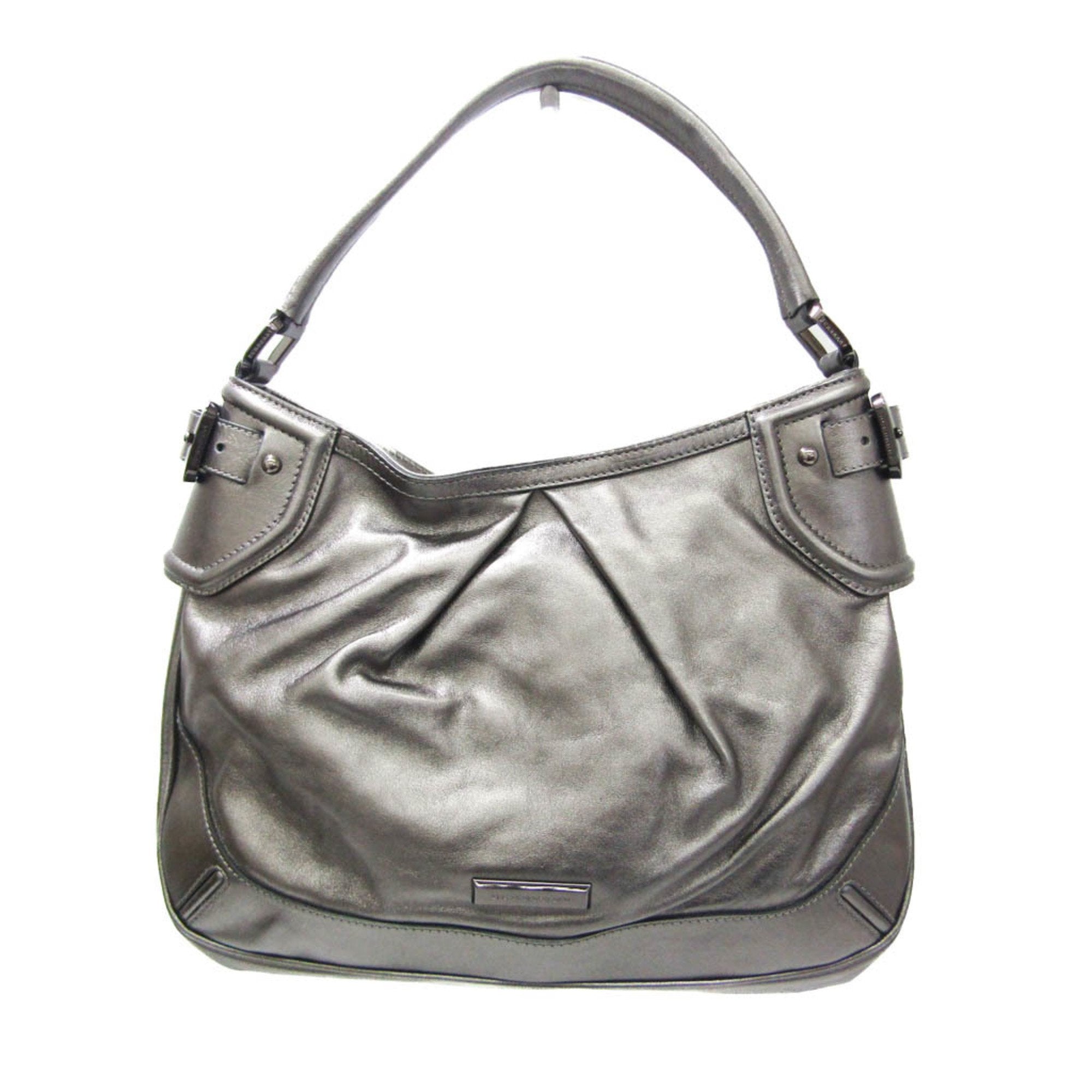 image of Burberry - Grey Leather Tote Bag (Pre-Owned)