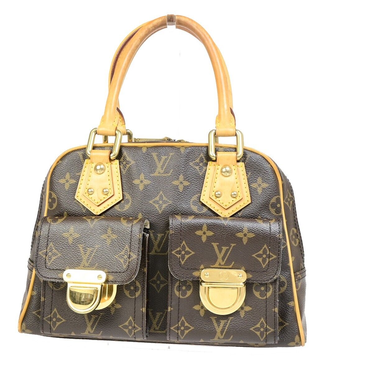 image of Louis Vuitton Manhattan Pm Brown Canvas Handbag (Pre-Owned)