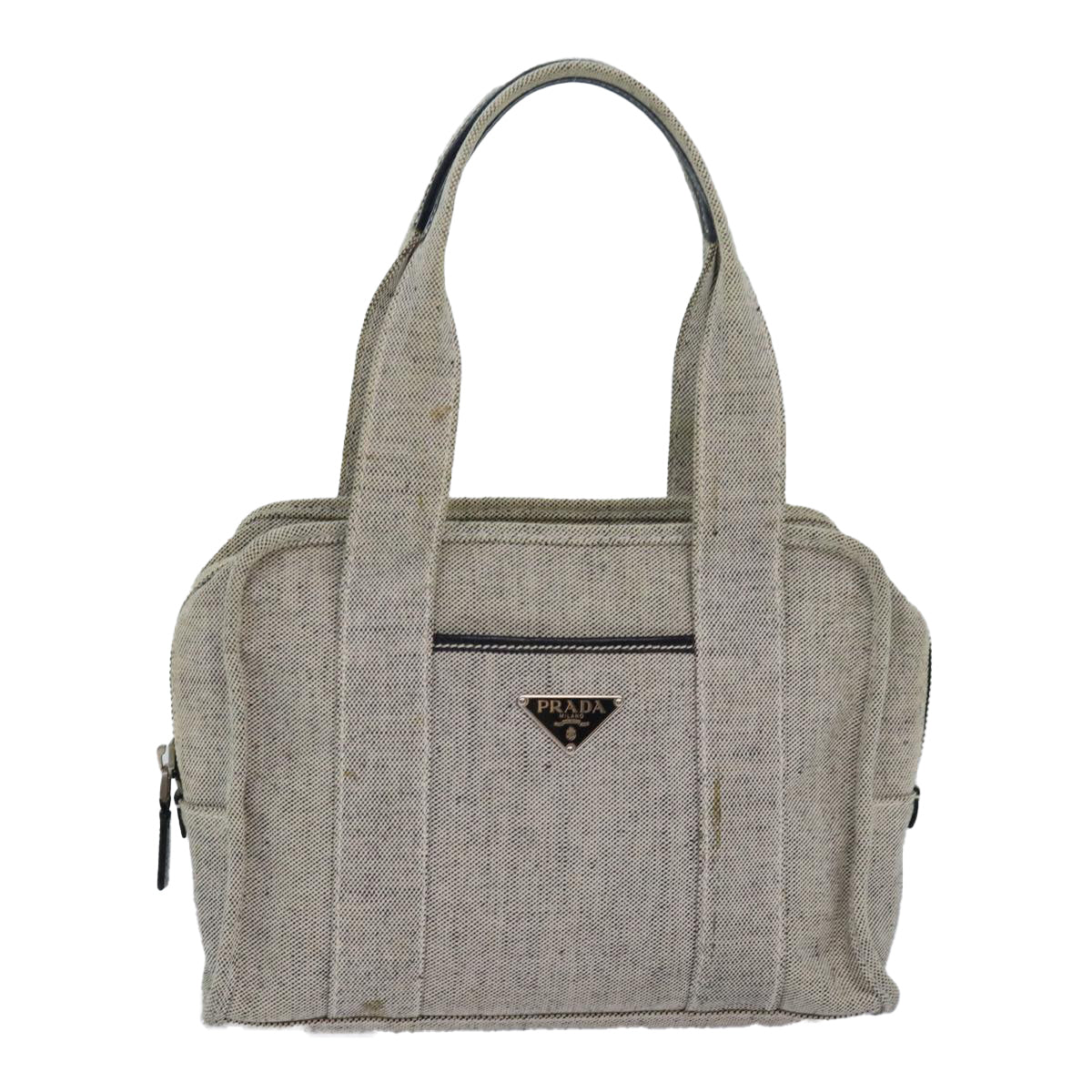 image of Prada Grey Canvas Handbag (Pre-Owned)