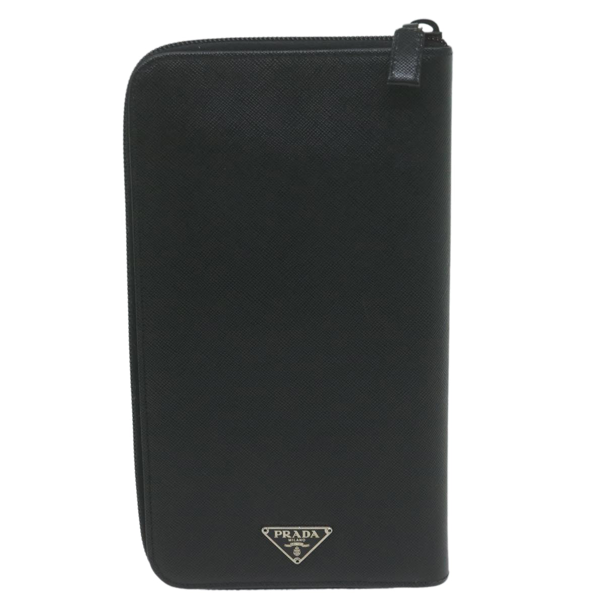 Shop Prada Saffiano Black Leather Wallet  ()