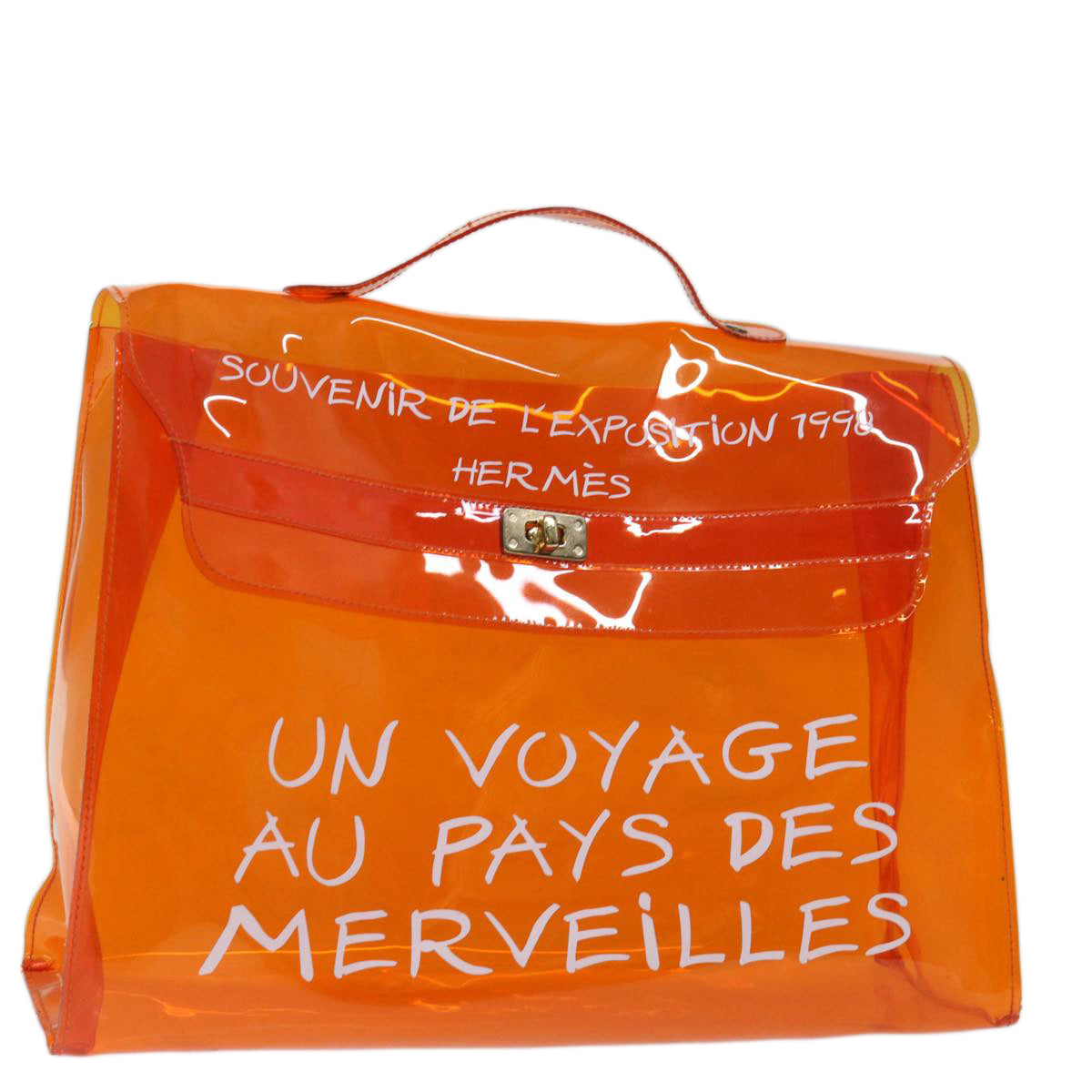 image of Hermès Kelly Orange Vinyl Handbag (Pre-Owned)