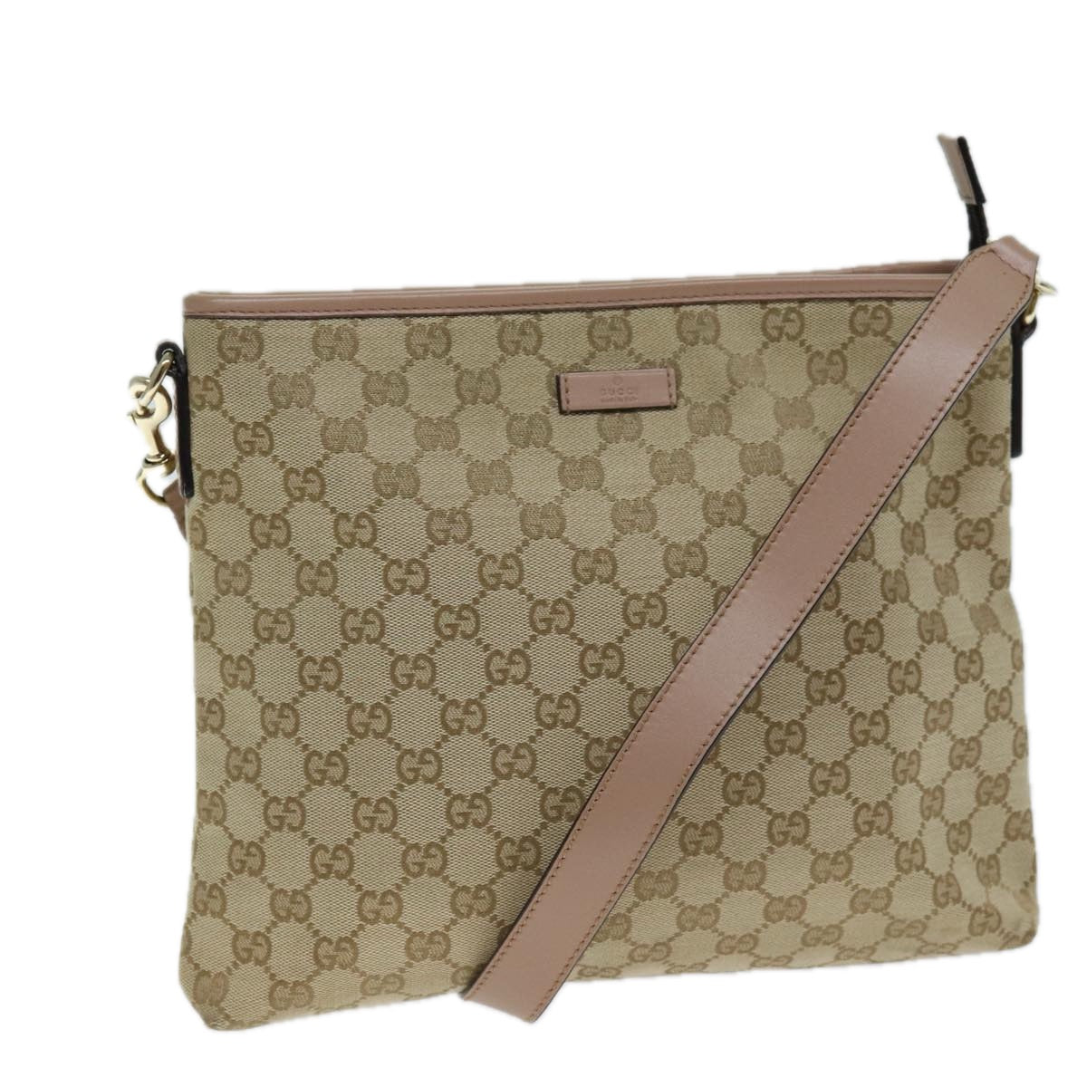 Image of Gucci Gg Supreme Beige Canvas Shoulder Bag (Pre-Owned)