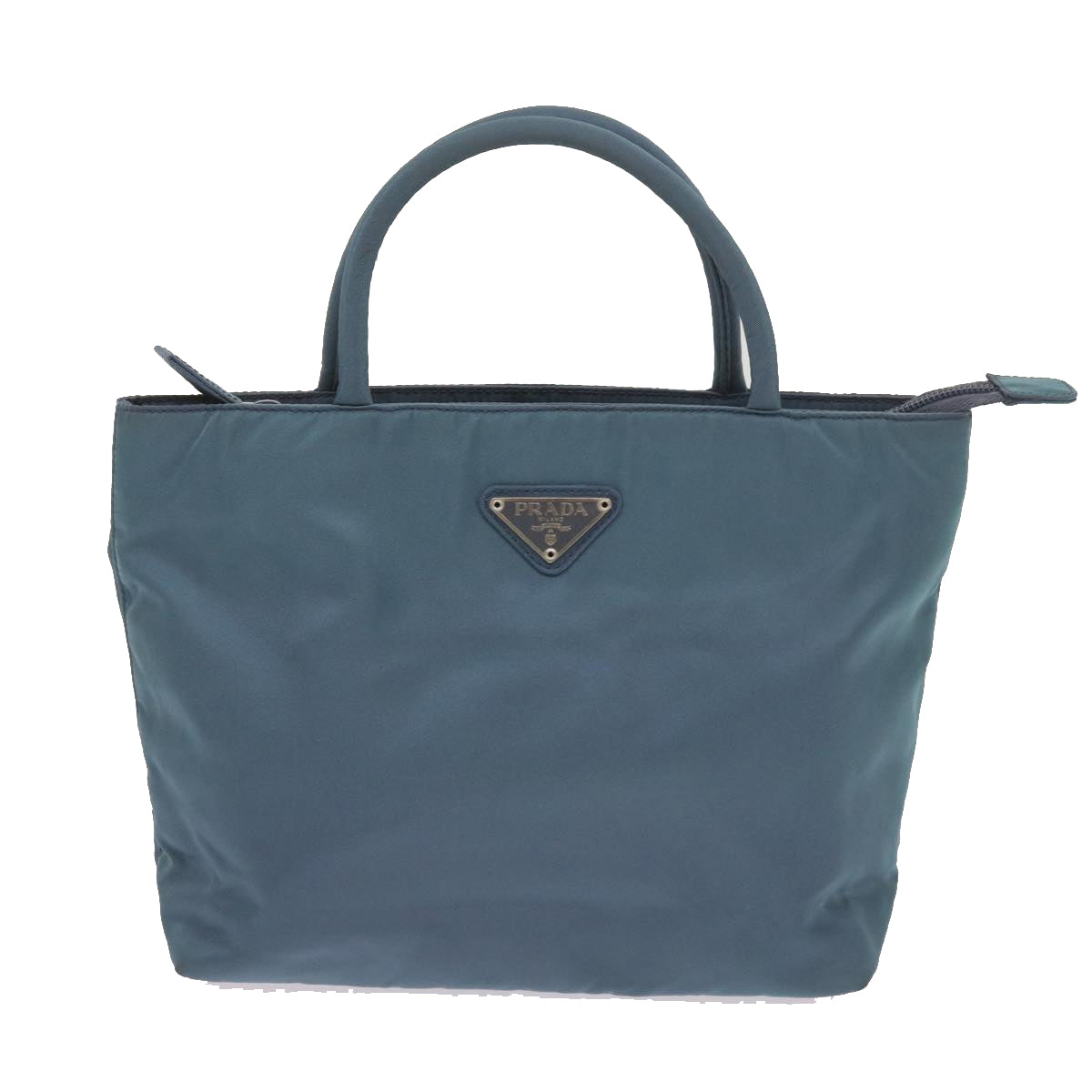 image of Prada Tessuto Blue Synthetic Handbag (Pre-Owned)