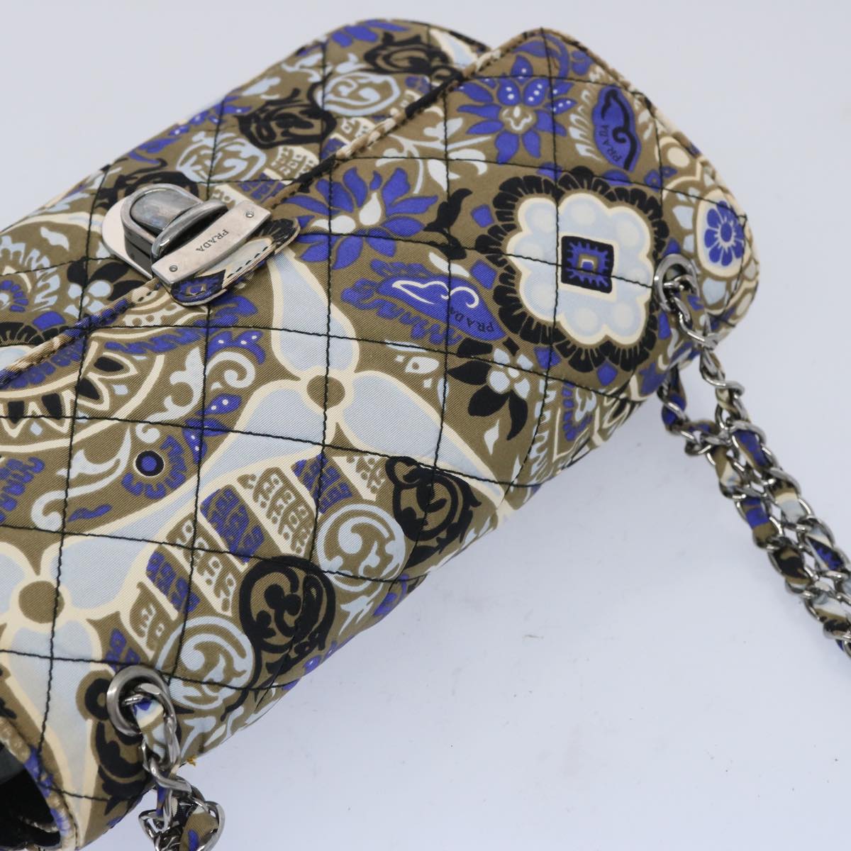 Shop Prada Tessuto Multicolour Synthetic Shoulder Bag ()