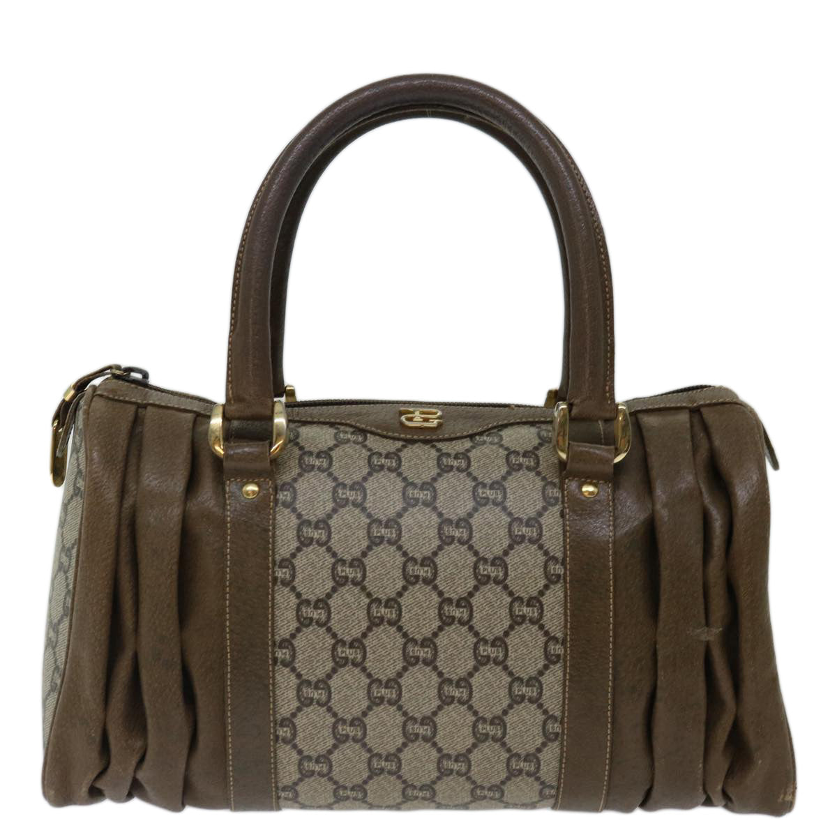 image of Gucci Gg Plus Beige Canvas Handbag (Pre-Owned)