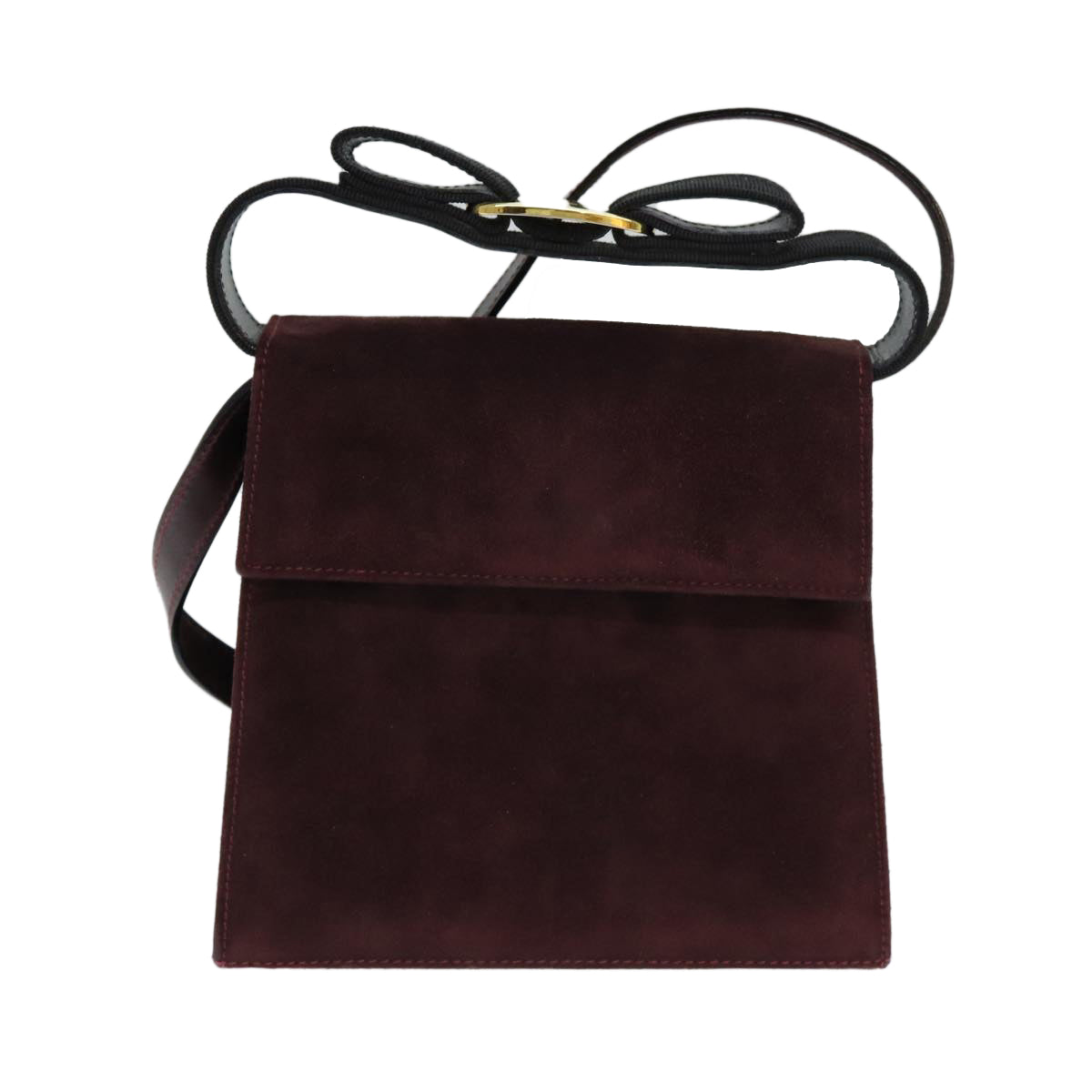 Image of Salvatore Ferragamo Vara Burgundy Suede Handbag (Pre-Owned)