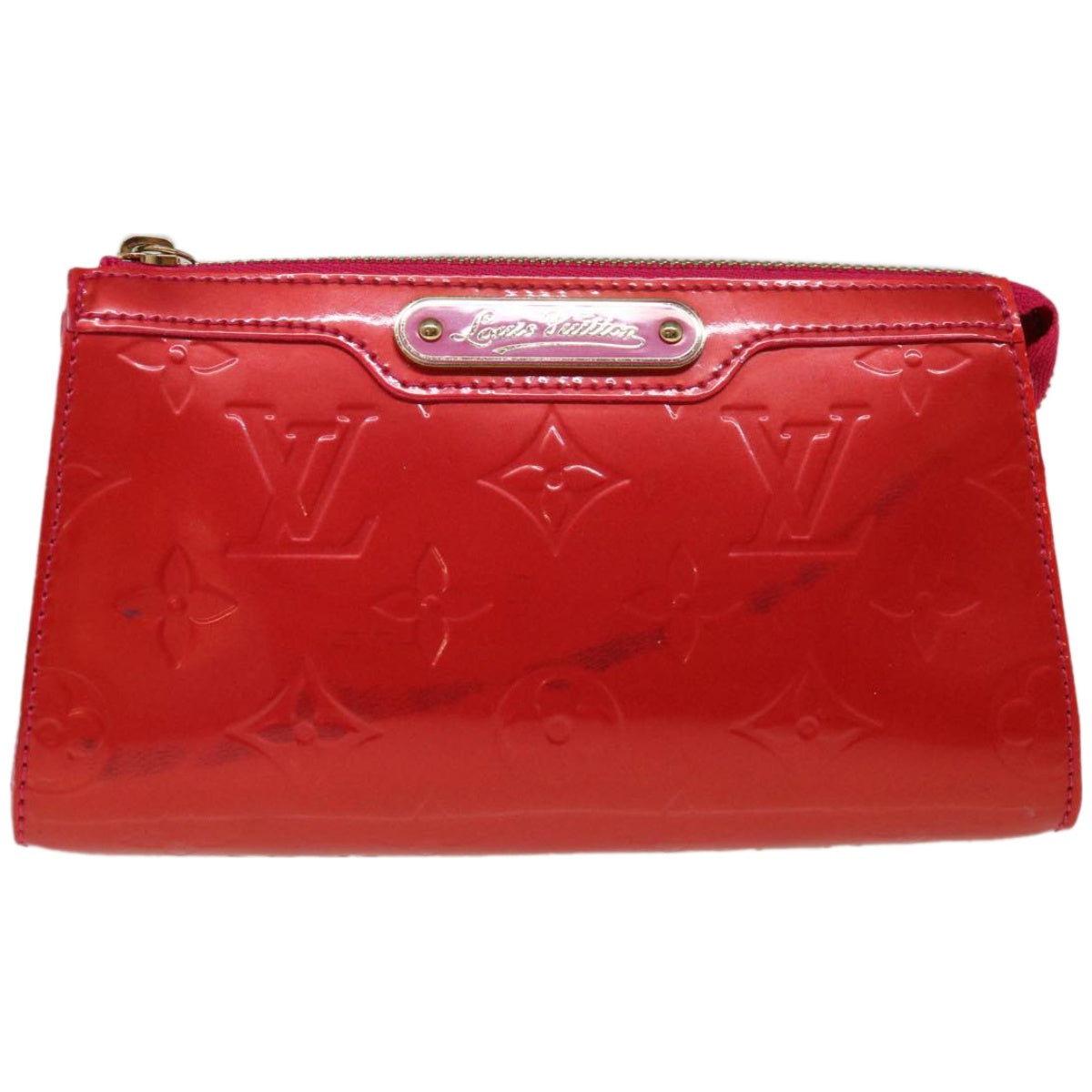 Pre-owned Louis Vuitton Cosmetic Pouch Pink Patent Leather Clutch Bag ()