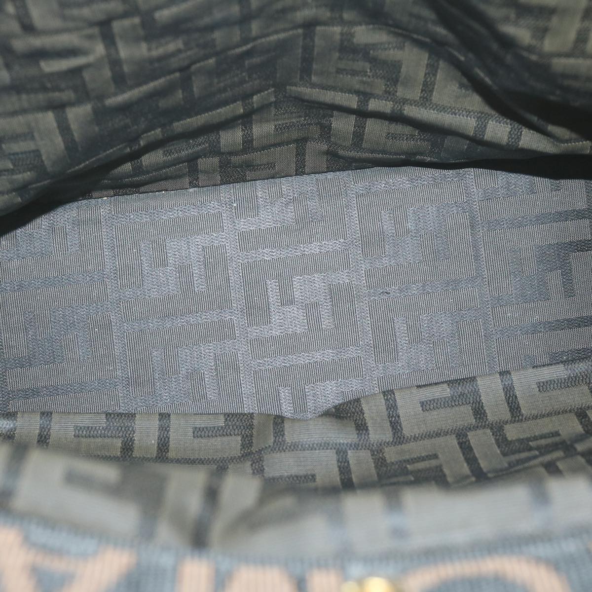 Shop Fendi Shopping Bag Khaki Canvas Tote Bag ()