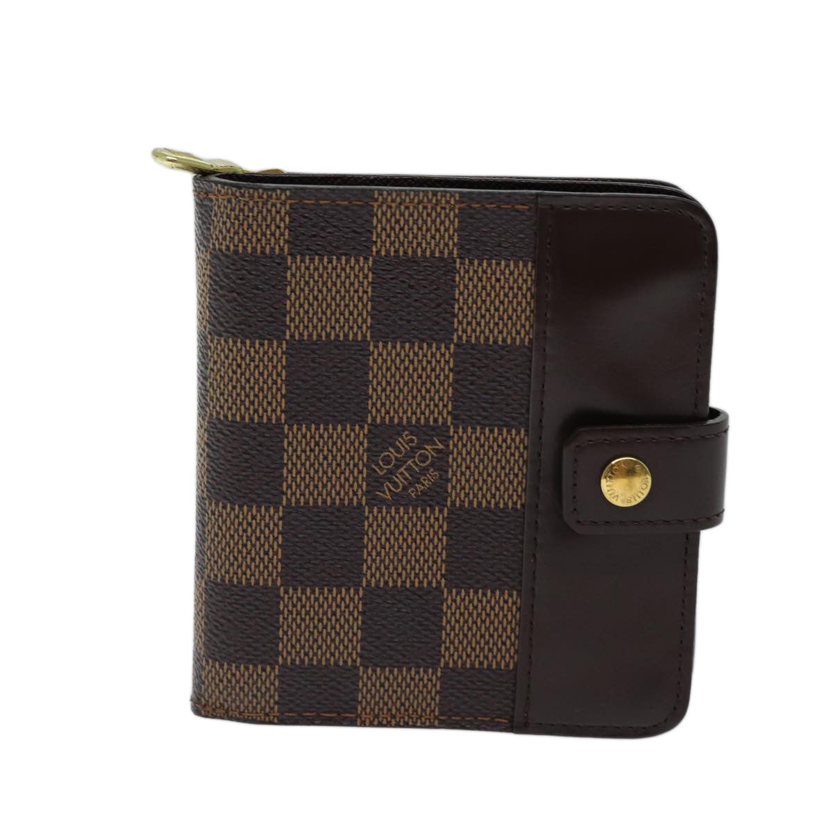 Pre-owned Louis Vuitton Compact Zip Brown Canvas Wallet  ()