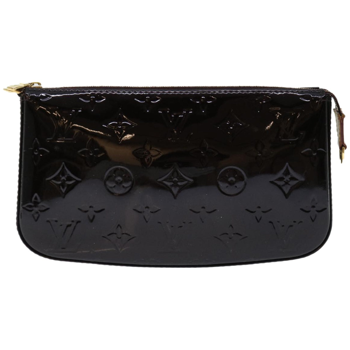 Pre-owned Louis Vuitton Pochette Accessoire Burgundy Patent Leather Clutch Bag ()