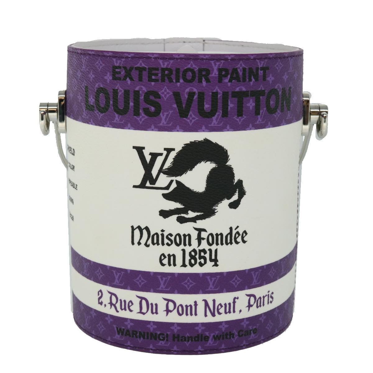 Pre-owned Louis Vuitton Paint Can Purple Leather Shoulder Bag ()