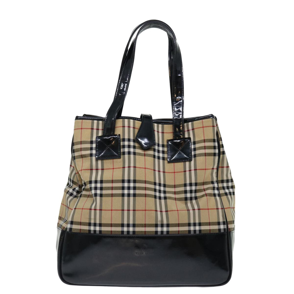 image of Burberry Nova Check Beige Canvas Tote Bag (Pre-Owned)