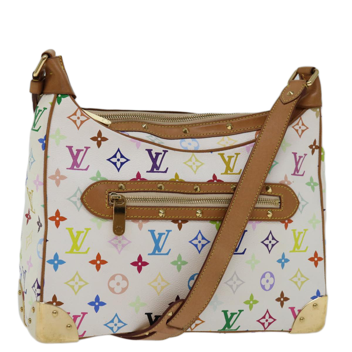 Pre-owned Louis Vuitton Boulogne White Canvas Shoulder Bag ()