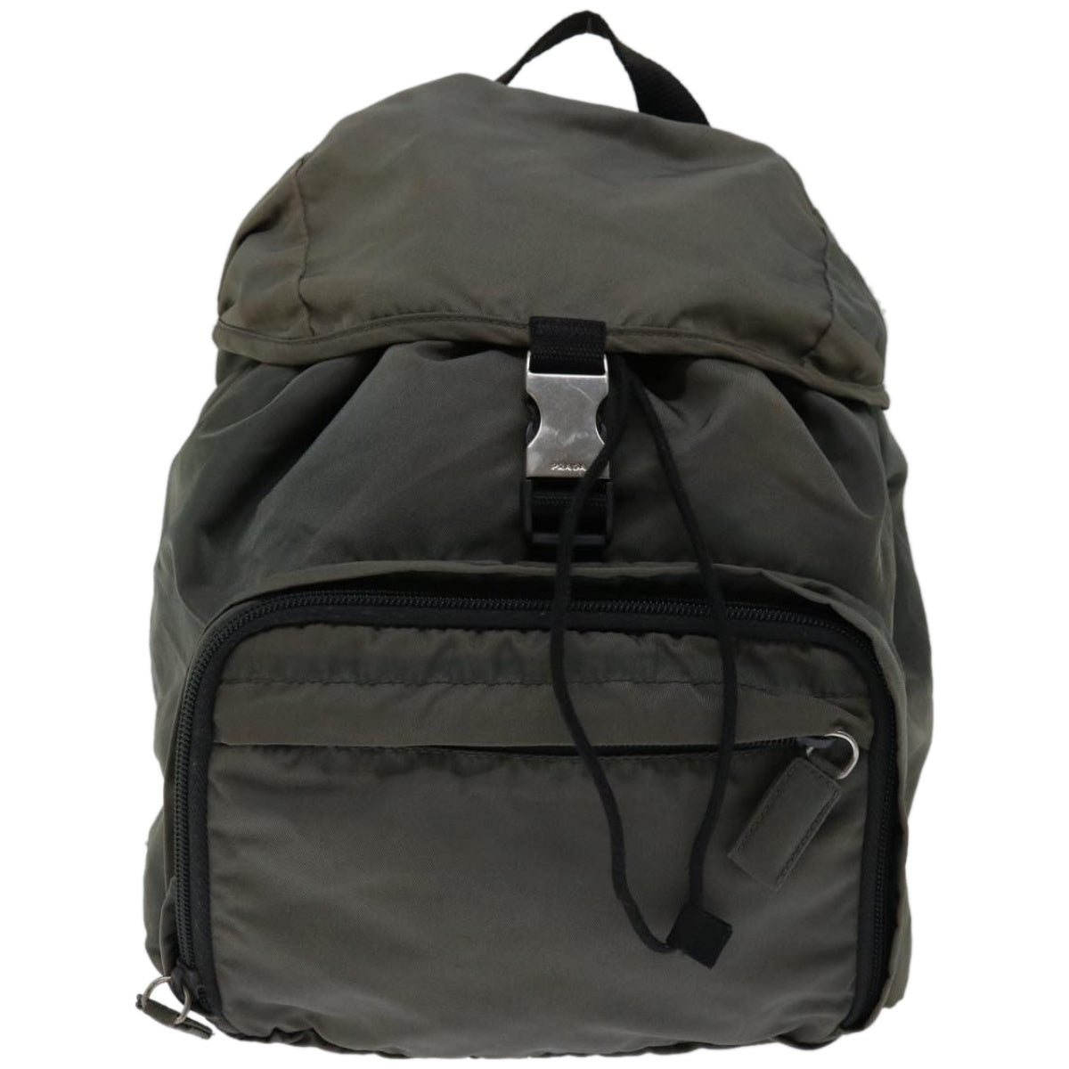 Shop Prada Tessuto Grey Synthetic Backpack Bag ()