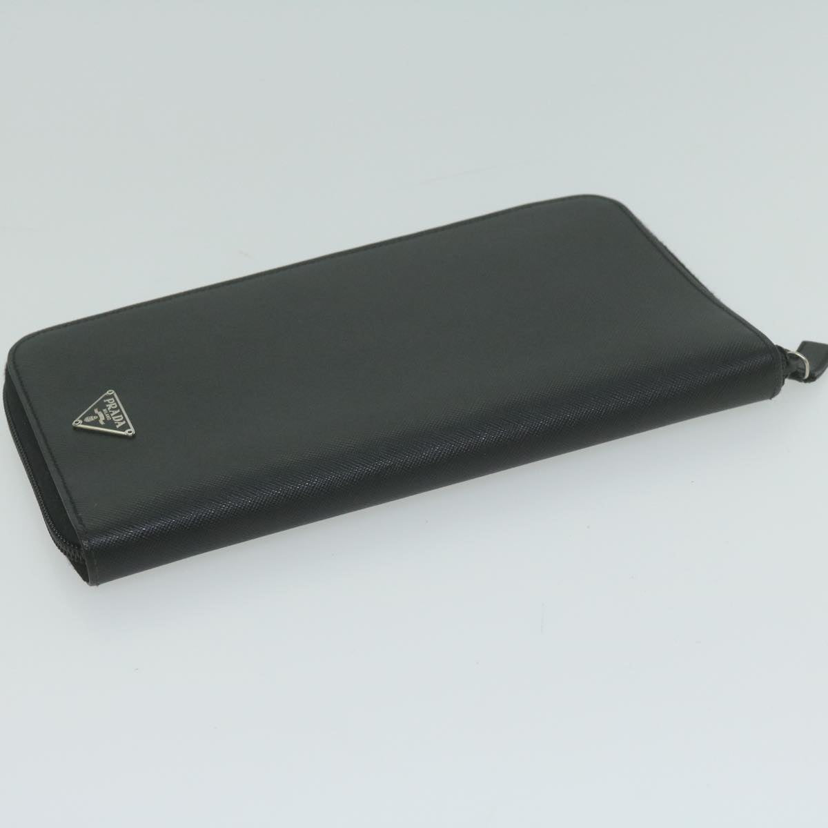 Shop Prada Saffiano Black Leather Wallet  ()