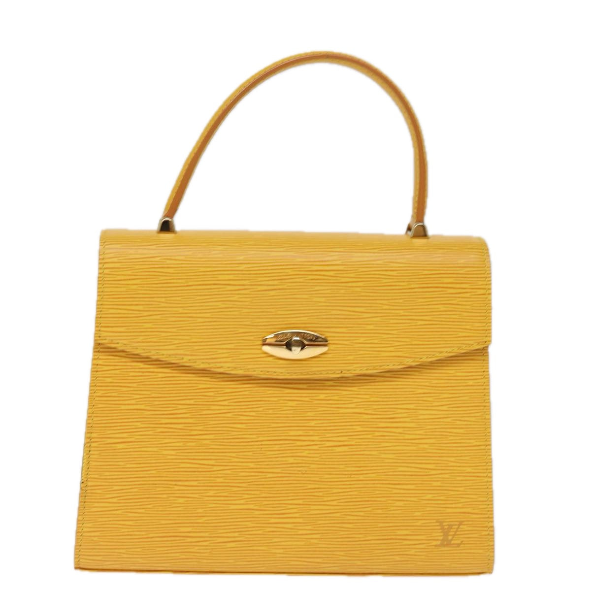 image of Louis Vuitton Malesherbes Yellow Leather Handbag (Pre-Owned)