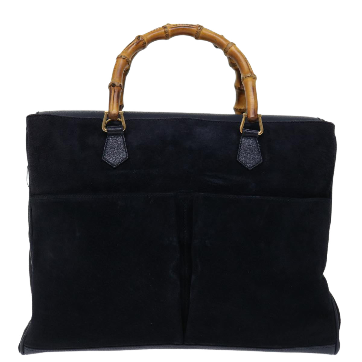 Gucci Bamboo Black Suede Tote Bag ()