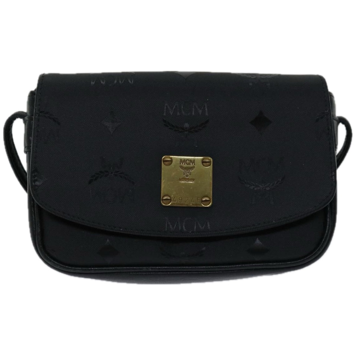 Shop Mcm Visetos Black Synthetic Shoulder Bag ()
