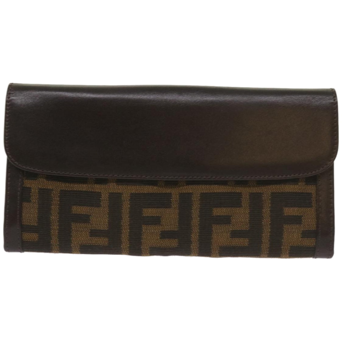 Shop Fendi Zucca Brown Canvas Wallet  ()