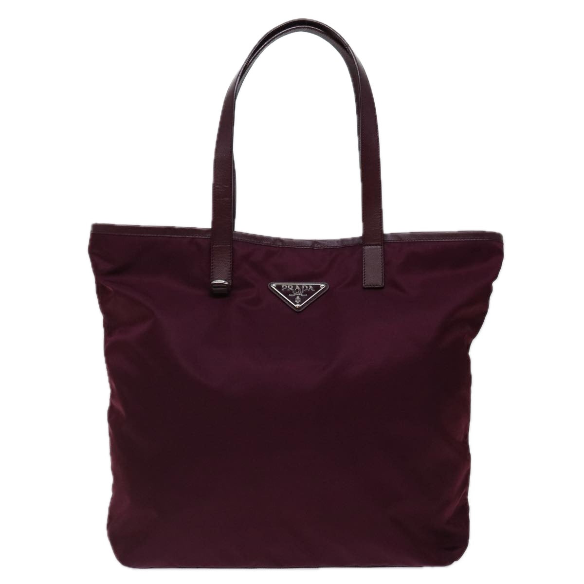 Image of Prada Tessuto Burgundy Synthetic Tote Bag (Pre-Owned)