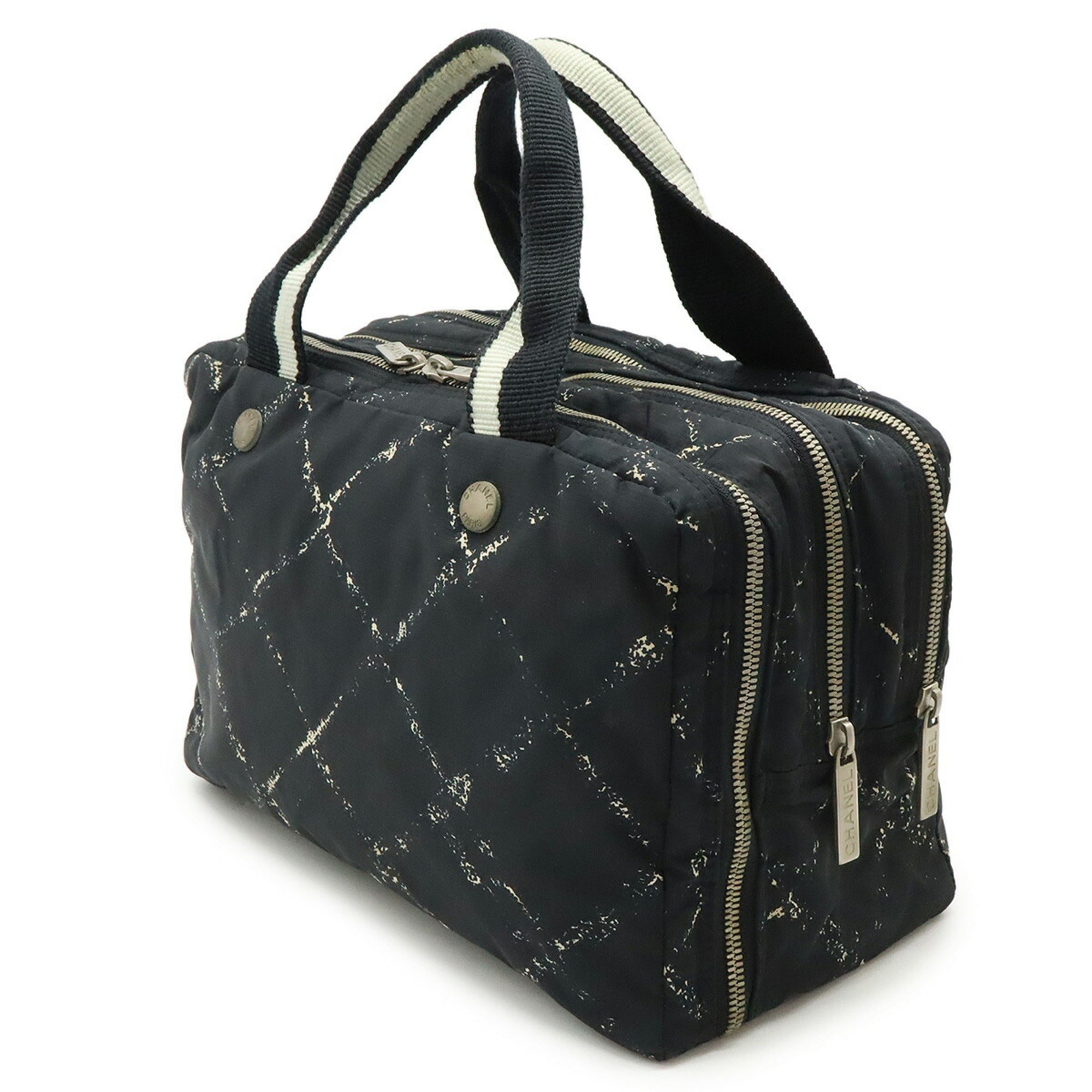 Pre-owned Chanel Travel Line Black Red Color Travel Line Handbag Shoulder Bag Tote Bag ()