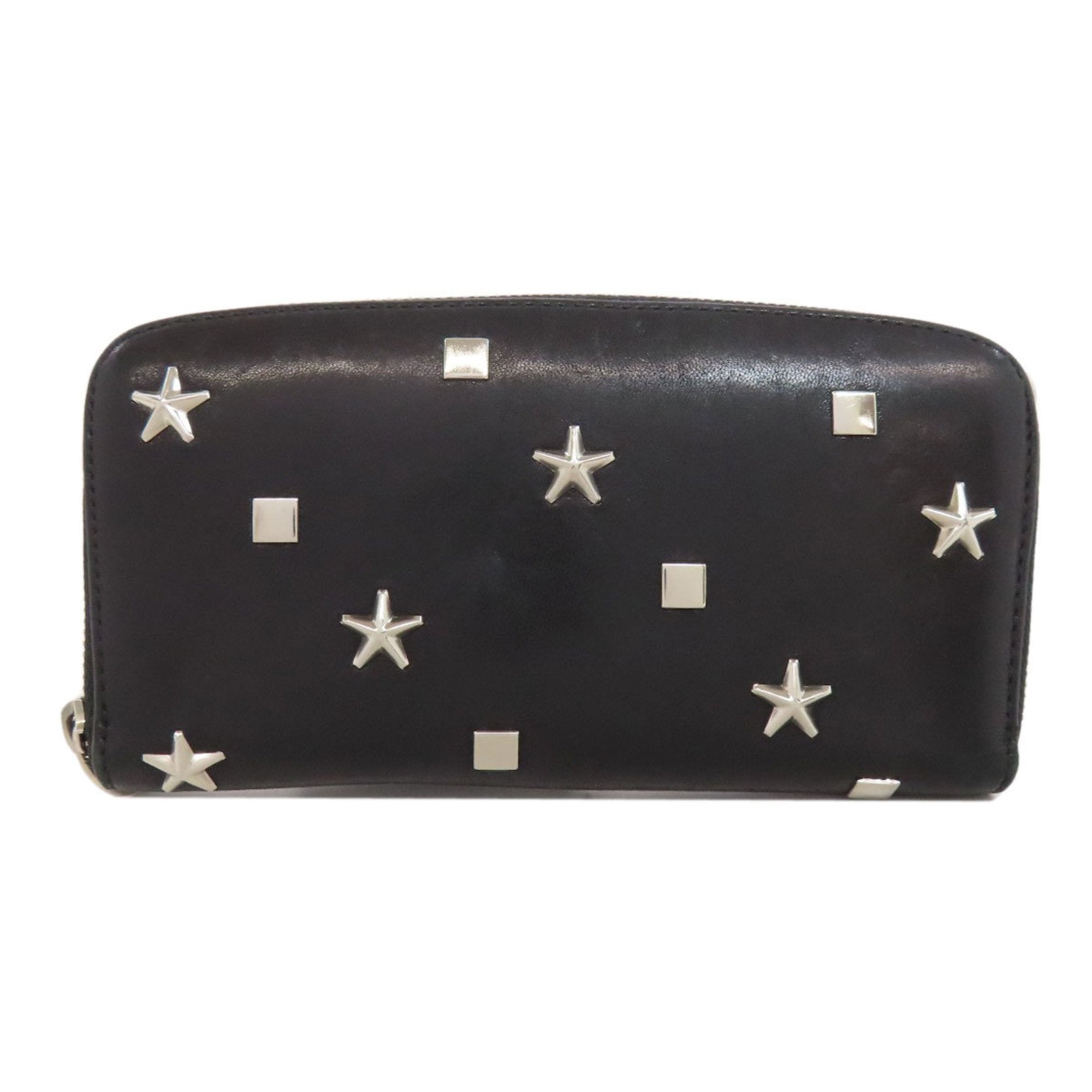Pre-owned Jimmy Choo Black Leather Long Wallet (bi-fold) ()