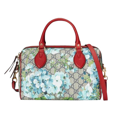 Gucci Unisex Beige / Blue Top Handle GG Coated Canvas Small Handbag 409529 8492