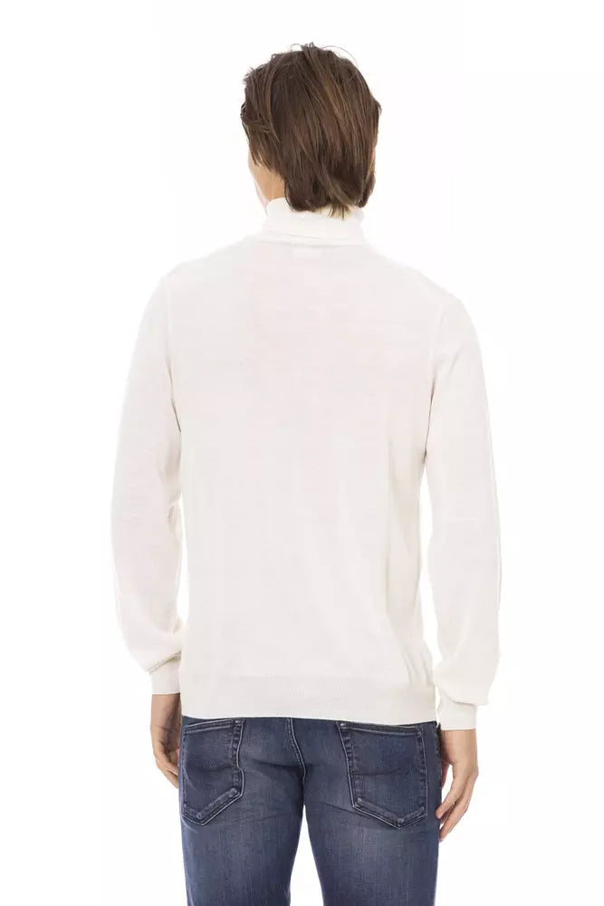 Baldinini Trend White Fabric Men Sweater In White