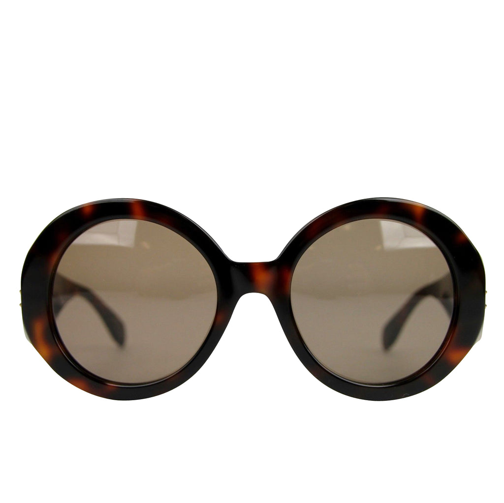 Alexander McQueen Sunglasses Round Unisex Plastic Havana